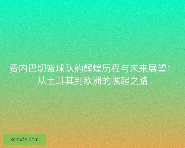 费内巴切篮球队的辉煌历程与未来展望：从土耳其到欧洲的崛起之路