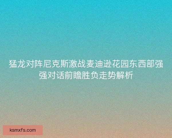 猛龙对阵尼克斯激战麦迪逊花园东西部强强对话前瞻胜负走势解析